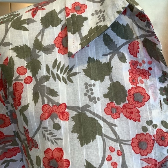 Floral Button Down Cotton Shirt Size Large Millenium Brand - Picture 2 of 9